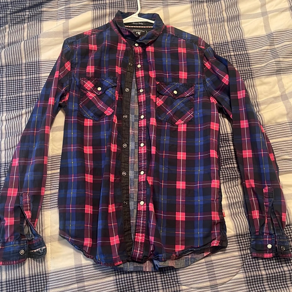 Cactus Plaid Long Sleeve Dress Shirt